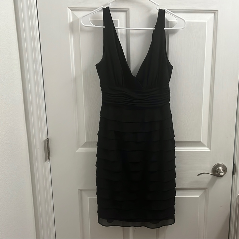 SL Fashions Black V-Neck Sleeveless Bodycon Mini Dress